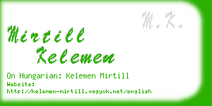 mirtill kelemen business card